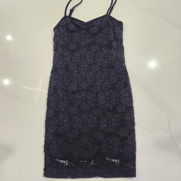 Rare Urban Outfitters Sz XS Black Lace Mini Dress Floral Grunge Goth Club LBD - Picture 3 of 10
